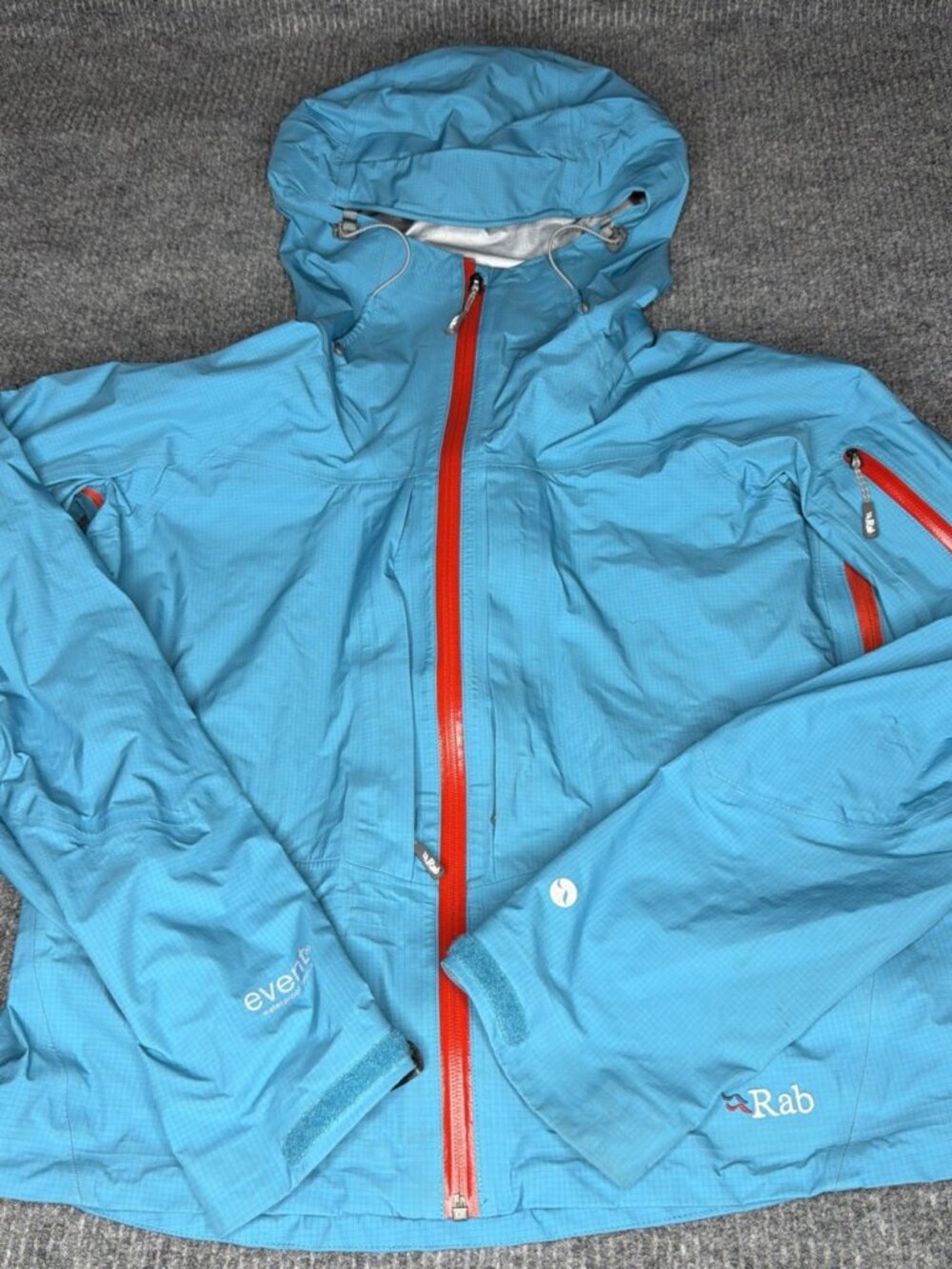 Rab Women's Kickturn Lightweight Hooded Waterproof Jacket Large Blue